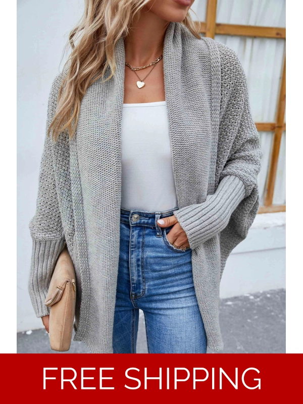 Open Front Long Sleeve Cardigan